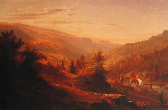 Reproduction of the oil painting Catskill Clove, John Hermann Carmiencke